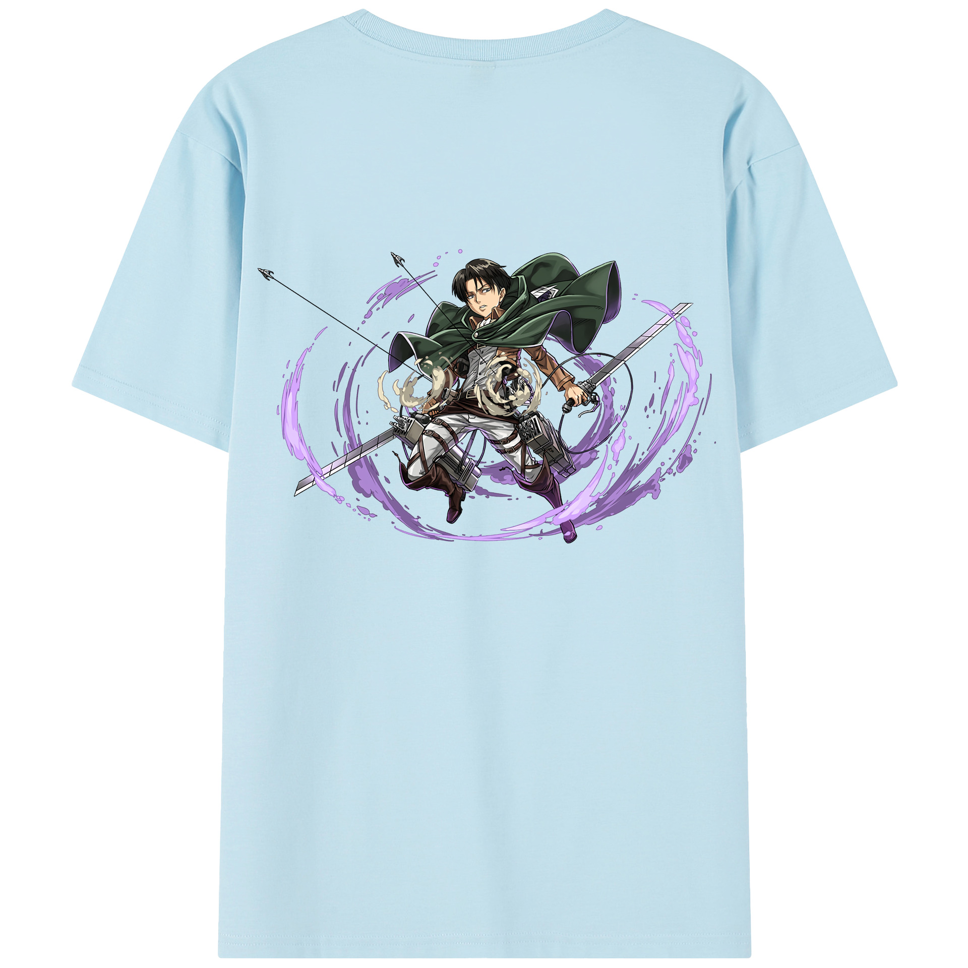 （画像用） 進撃の巨人 リヴァイ·アッカーマン Attack on Titan Levi Ackerman 綿100％半袖Tシャツ（背面プリント）